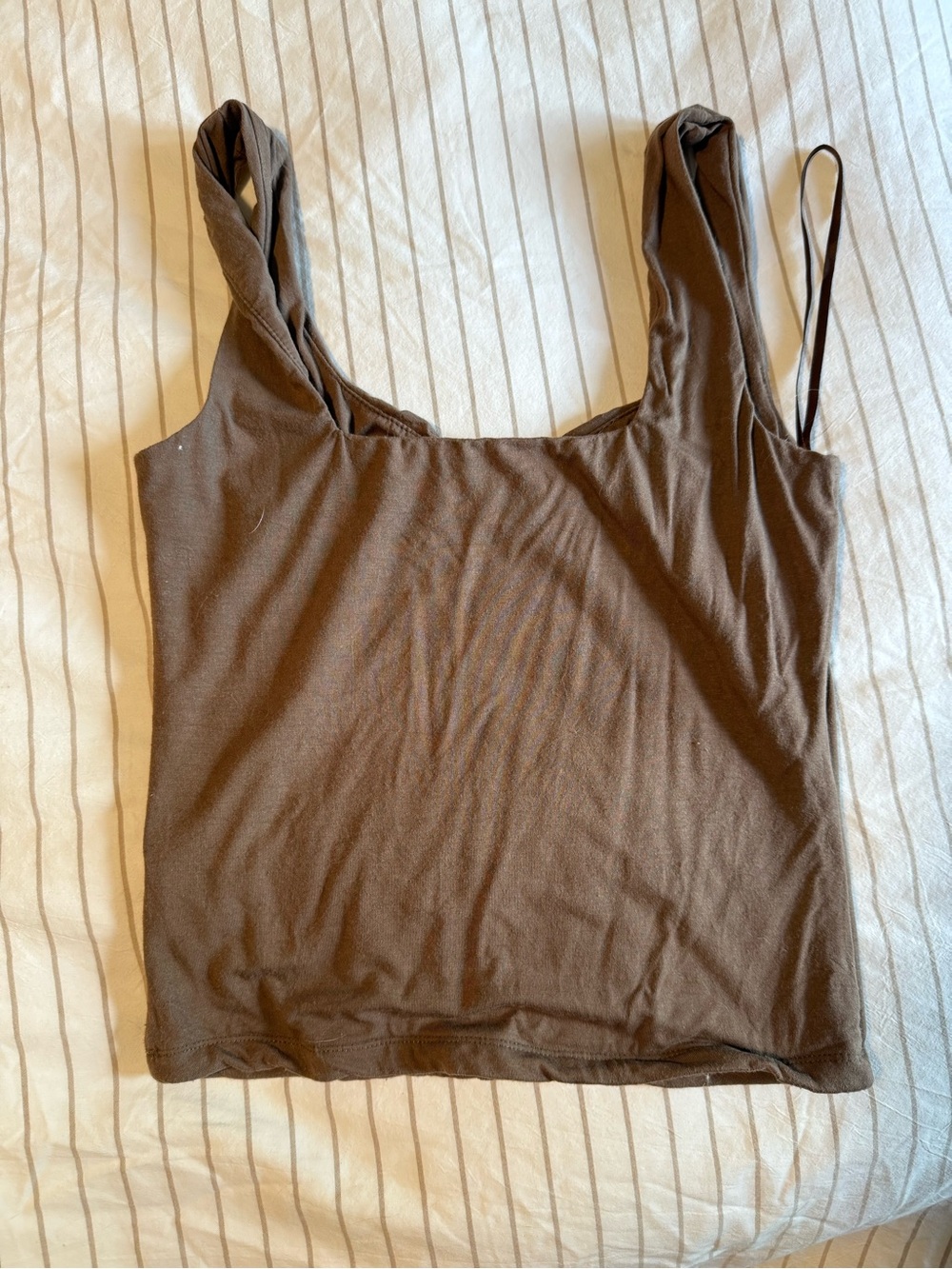 White Fox Boutique Brown Twist-Front Tank - Picture 2 of 2